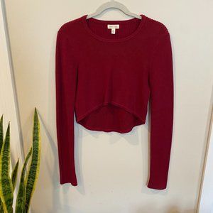 Silence + Noise Red Crop Sweater